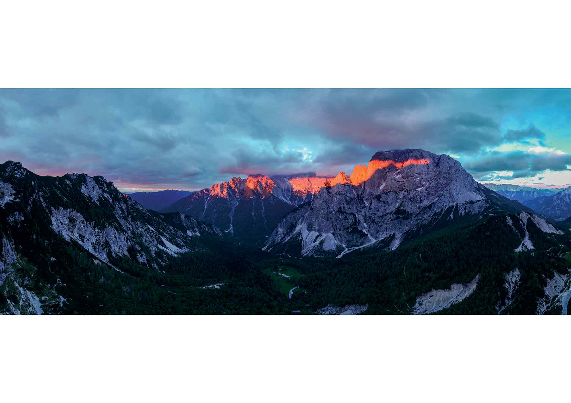 Burning valley in the Julian Alps