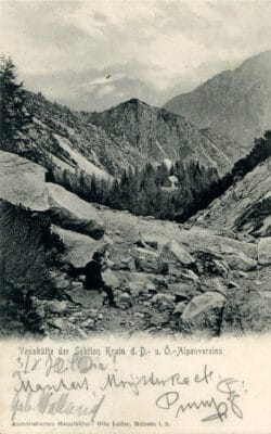 Voshütte - Erjavec-Hütte auf Vršič (1905)