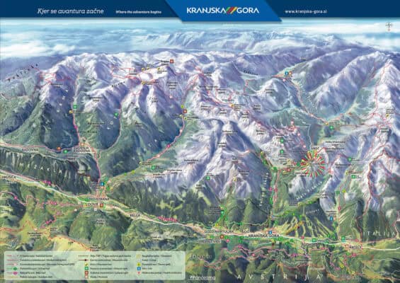 Vršič Kranjska Gora Karte von Slowenien